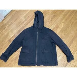 Vintage Gap 100% Cotton‎ Full Zip Cargo Chore Hooded coat Black Women's XL